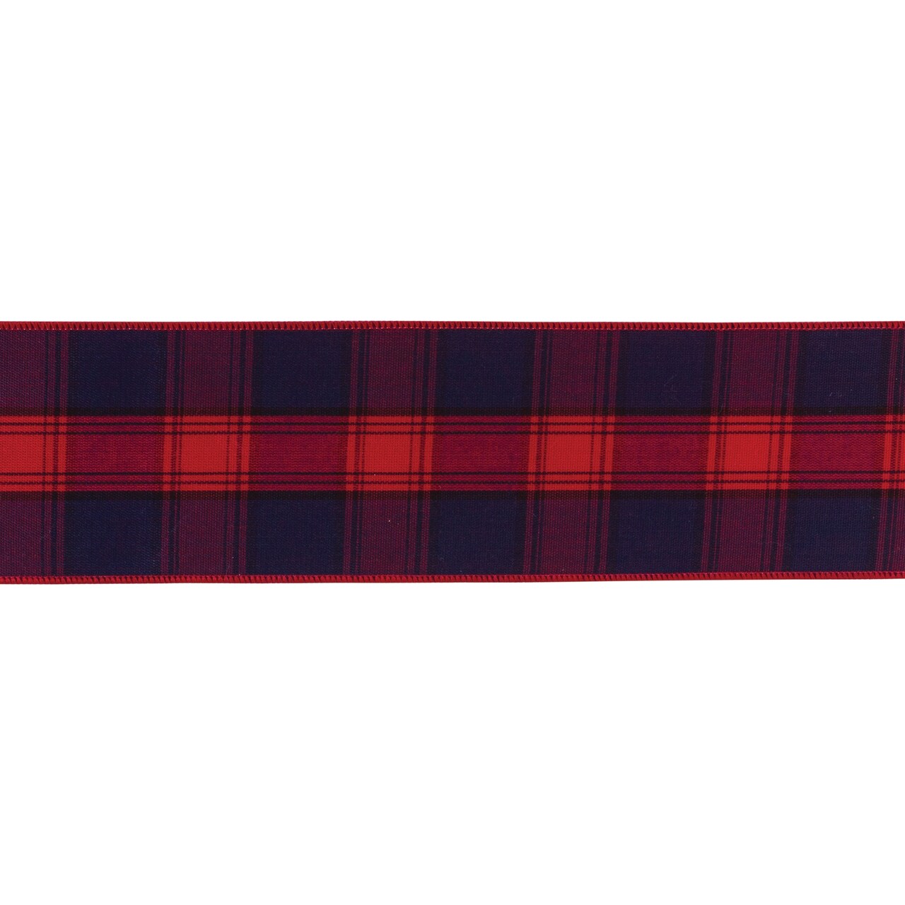 Melrose Plaid Christmas Wired Craft Ribbon - 2.5" x 10 Yards - Red and Blue